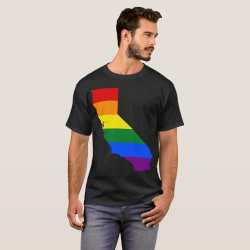 California Gay Pride Rainbow Flag LGBT Shirt