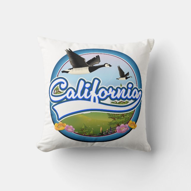 California Geese vacation logo Throw Pillow (Front)