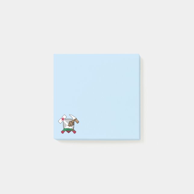 California Geologist's Rock Hammer Flag Logo Post-it Notes (Front)