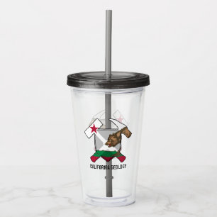 California Geology Rock Hammer Logo- Customizable Acrylic Tumbler