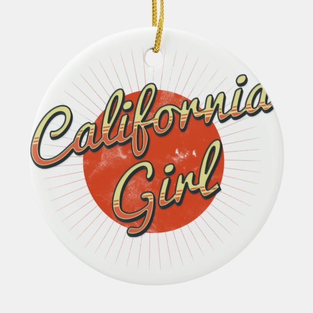 California girl ceramic ornament (Front)