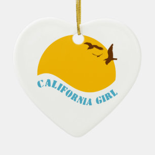 California Girl Ceramic Ornament