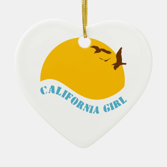 California Girl Ceramic Ornament (Front)