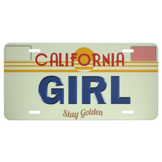 California Girl License Plate (Front)