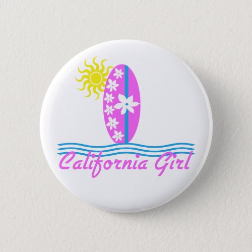 California Girl Pink Surfboard WSun Button