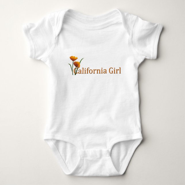 California Girl Poppies Infant Baby Bodysuit (Front)