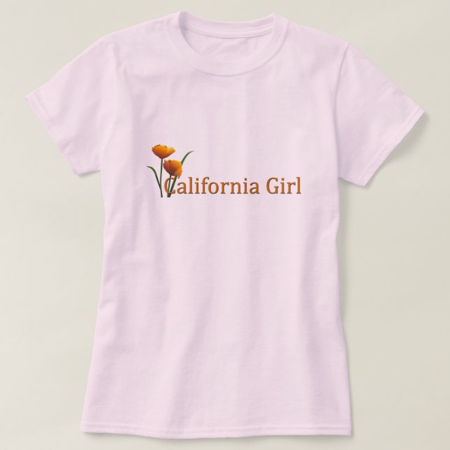 California Girl Poppies Ladies T-Shirt (Design Front)
