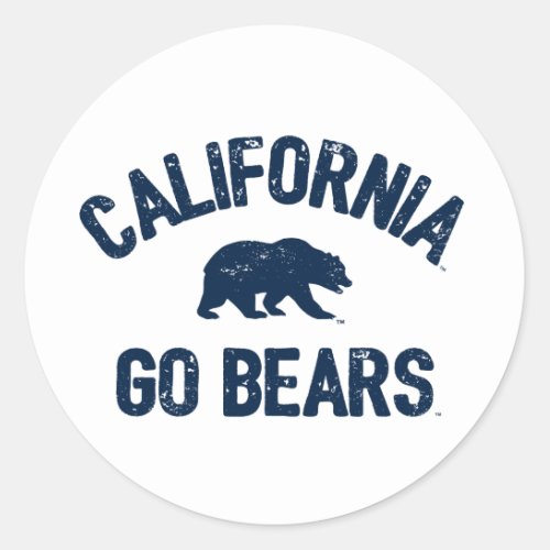 California Go Bears Blue Classic Round Sticker