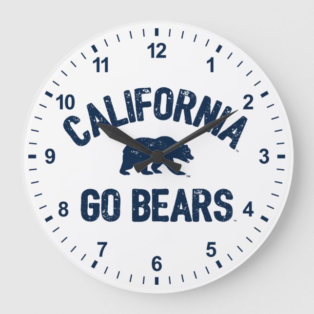 California Go Bears Blue Large Clock (Front)