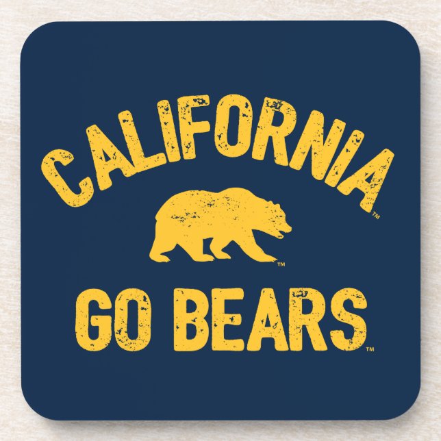 California Go Bears Gold Beverage Coaster (Front)