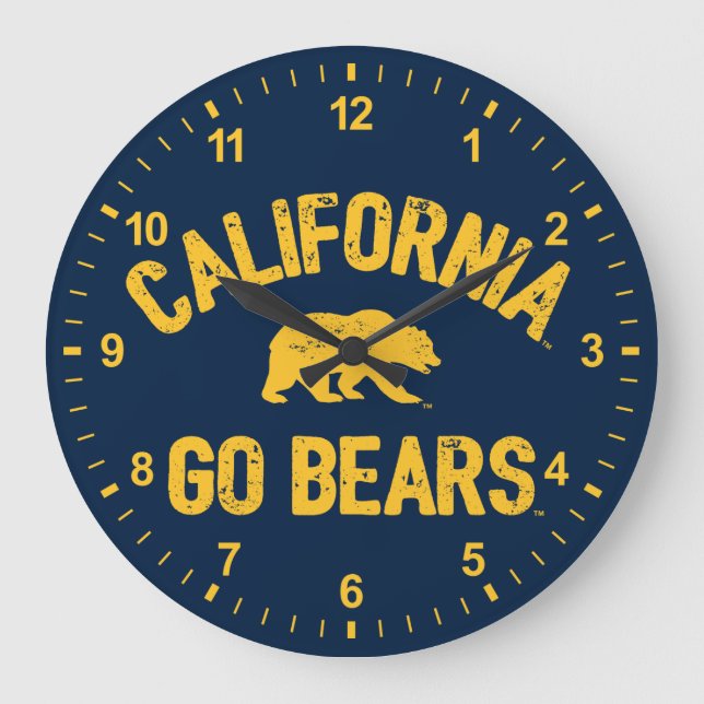 California Go Bears Gold Large Clock (Front)