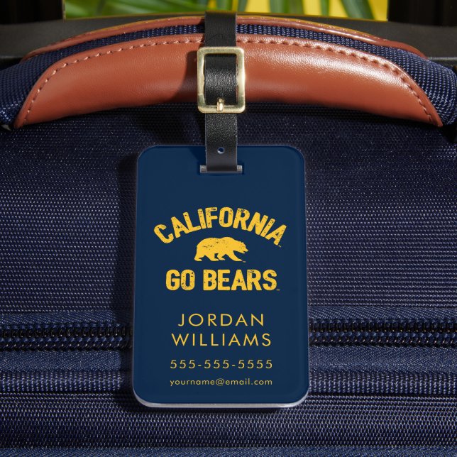 California Go Bears Gold Luggage Tag (Front Insitu 2)