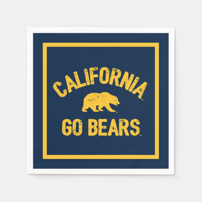 California Go Bears Gold Napkins (Front)