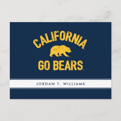 California Go Bears Gold Postcard