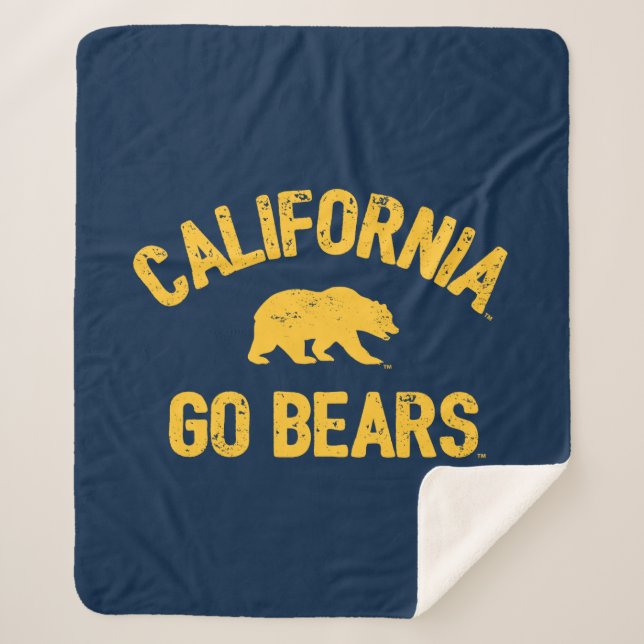 California Go Bears Gold Sherpa Blanket (Front)