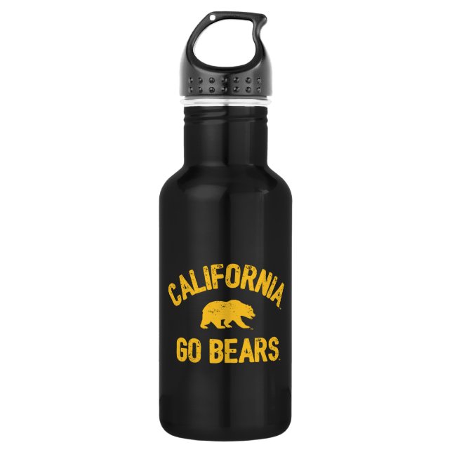 California Go Bears Gold Stainless Steel Water Bottle (Front)