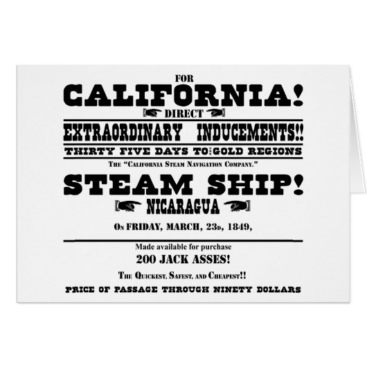 California Gold Rush Cards (Front Horizontal)