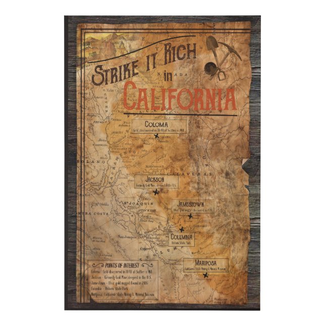 California Gold Rush  Faux Canvas Print (Front)