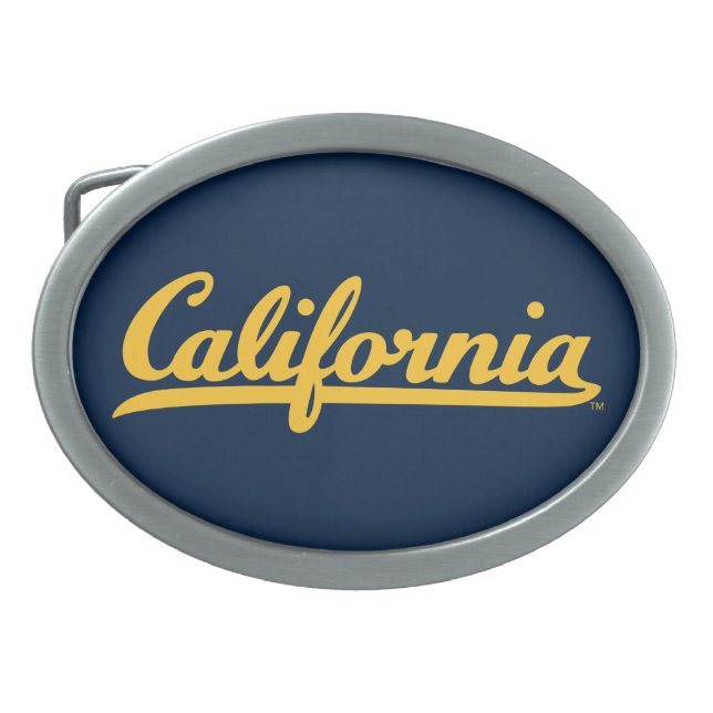 California Gold Script Belt Buckle (Front)