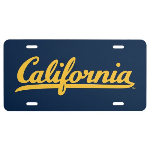 California Gold Script License Plate