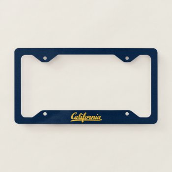 California Gold Script License Plate Frame by ucberkeley at Zazzle