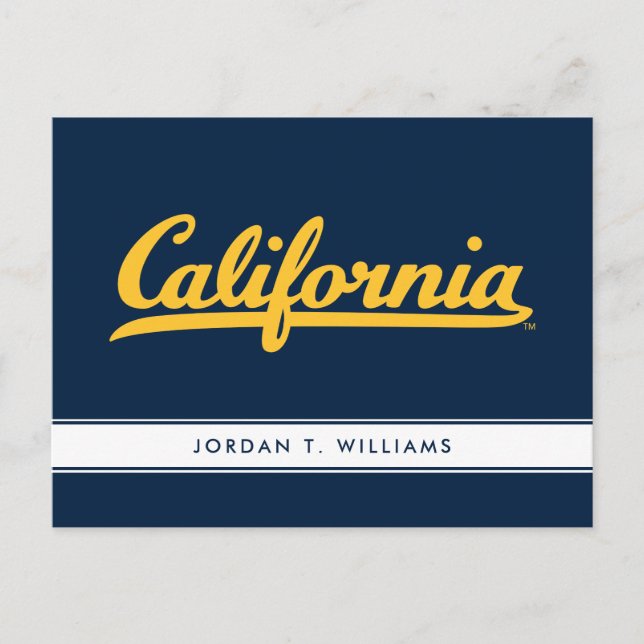 California Gold Script Postcard (Front)