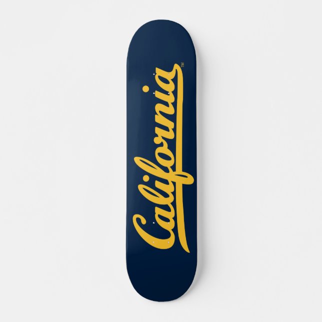 California Gold Script Skateboard (Front)