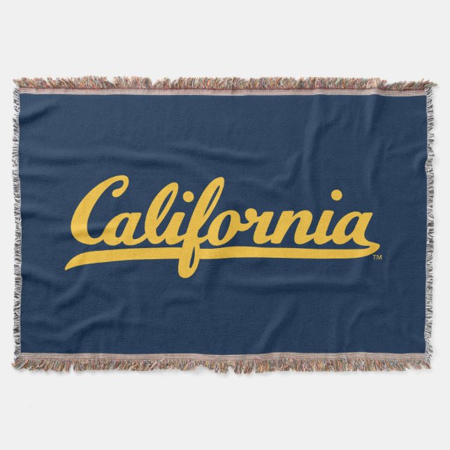California Gold Script Throw Blanket (Front)