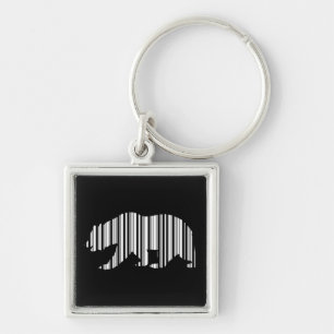 CALIFORNIA GOLDEN BEAR BAR CODE Pattern Design Keychain