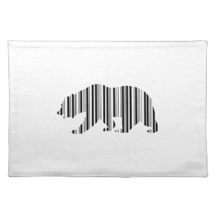 CALIFORNIA GOLDEN BEAR BAR CODE Pattern Design Placemat
