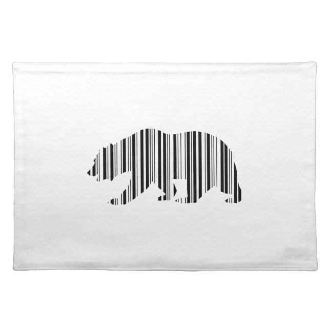 CALIFORNIA GOLDEN BEAR BAR CODE Pattern Design Placemat (Front)