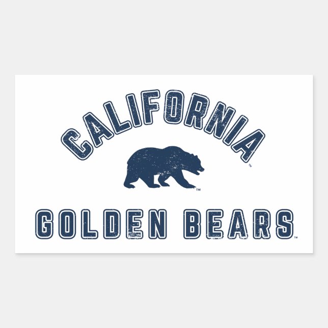 California Golden Bears Blue Rectangular Sticker (Front)