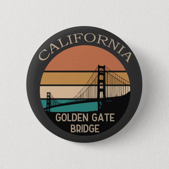 California Golden Gate Bridge Button (Front)