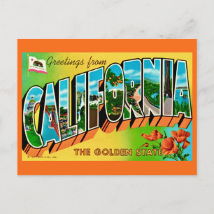 California Golden State Postcard