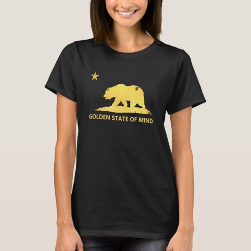 California Golden States Of Mind Bear Flag Retro D T_Shirt