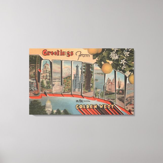 California (Golden West)Large Letter Scenes Canvas Print (Front)