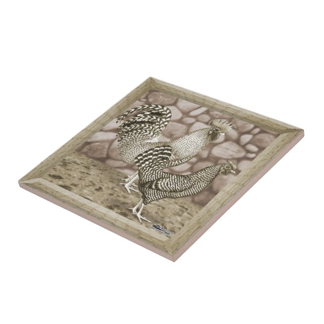 California Gray Chickens Ceramic Tile (Side)