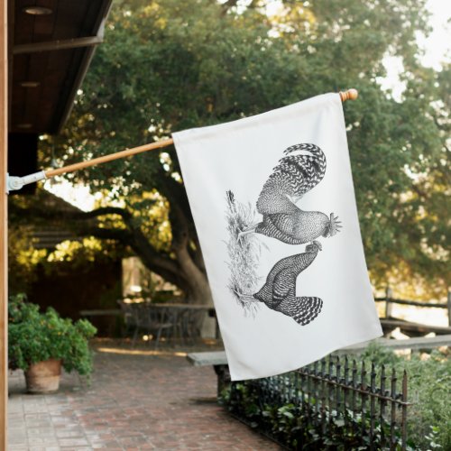 California Gray Rooster and Hen House Flag