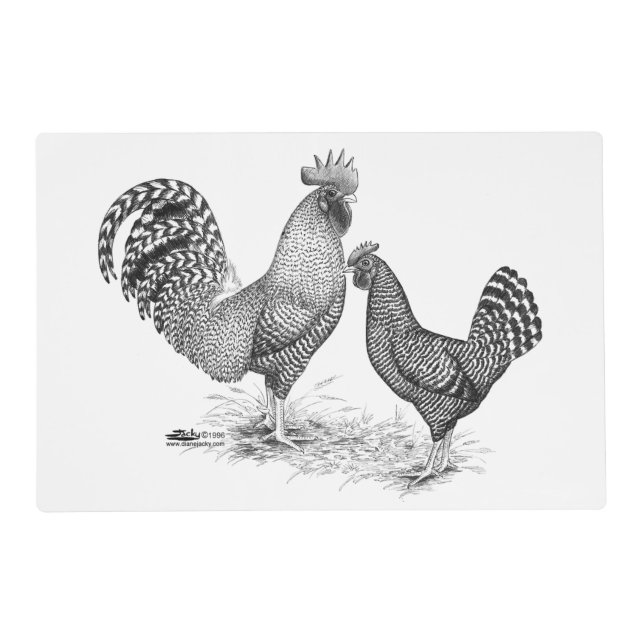 California Gray Rooster and Hen Placemat (Front)