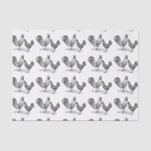 California Gray Rooster and Hen Tissue Paper