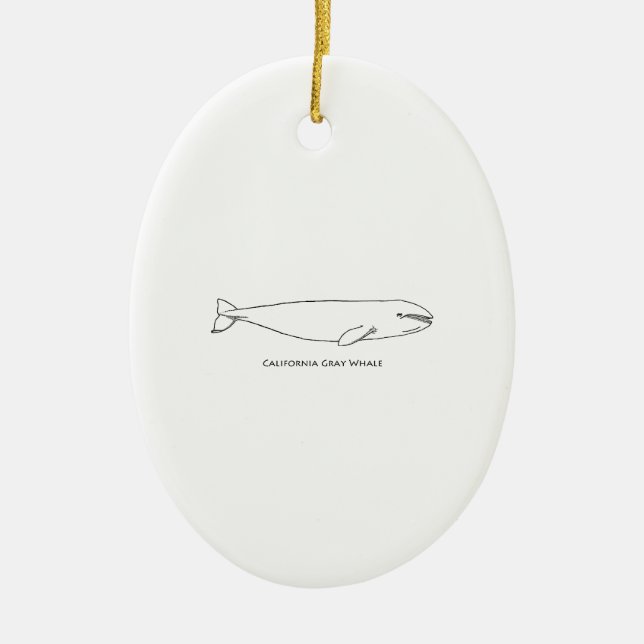 California Gray Whale Ceramic Ornament (Front)
