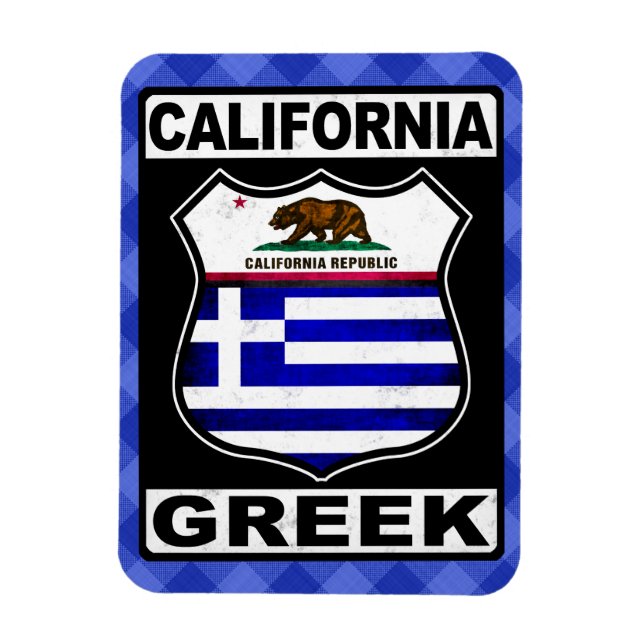 California Greek American Magnet (Vertical)