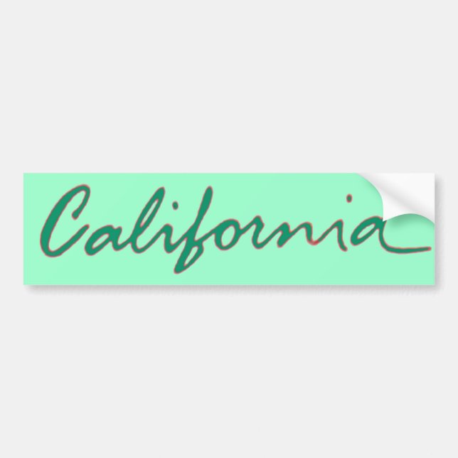 California green theme writing bumpersticker bumper sticker (Front)