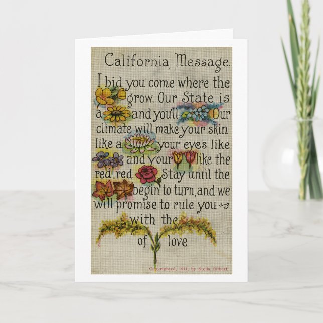 California Greeting Card (1914) (Front)