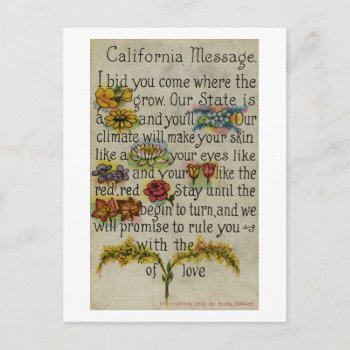 California Greeting Postcard (1914) by lmulibrary at Zazzle