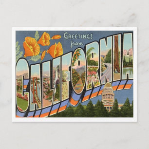 California Greetings From US States Postcard