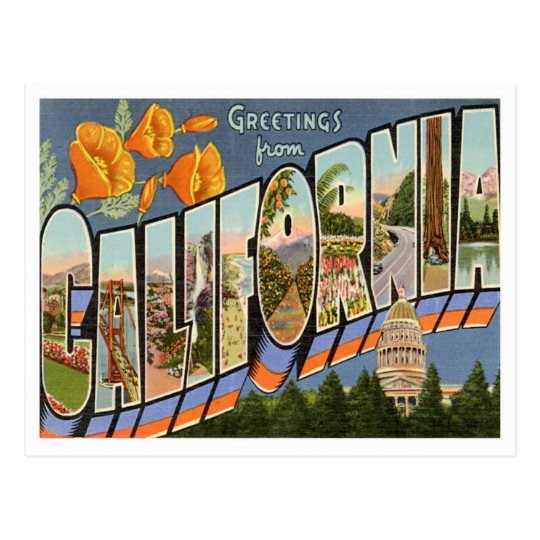 California Greetings From US States Postcard | Zazzle.com