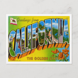 California Greetings From US States Postcard