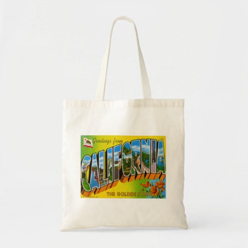 California Greetings From US States  Tote Bag