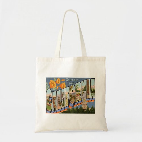 California Greetings From US States  Tote Bag